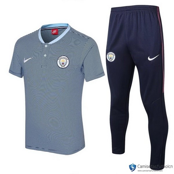 Polo Manchester City Conjunto Completo 2017-18 Gris Claro